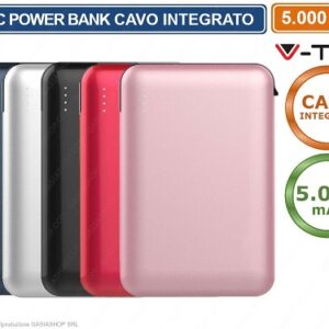 Power Bank 5000mAh Rosa con Cavo Micro USB